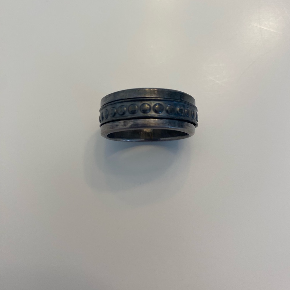 Men's Elegant Black Band with Textured Design